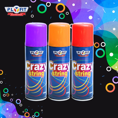 Dekorasi Pesta Crazy String Spray Silly String Spray Ukuran Mini OEM